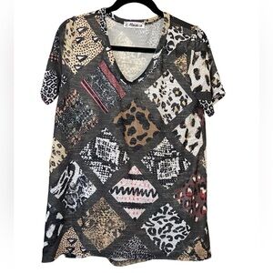 Macaron Animal Print Top